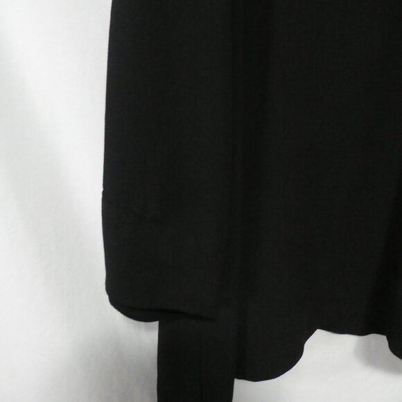 LOVE & LEGEND | size 16 | Black Long Sleeve V-NECK Blouse | Full Lace Arm Strips - Picture 6 of 14